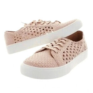 MARC FISHER Women's Surly Woven Faux Leather Sneakers - Light Pink - Size 8M